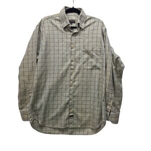 Robert Talbott Mens Large Tan Green Check Herringbone Button Down Shirt L Turkey